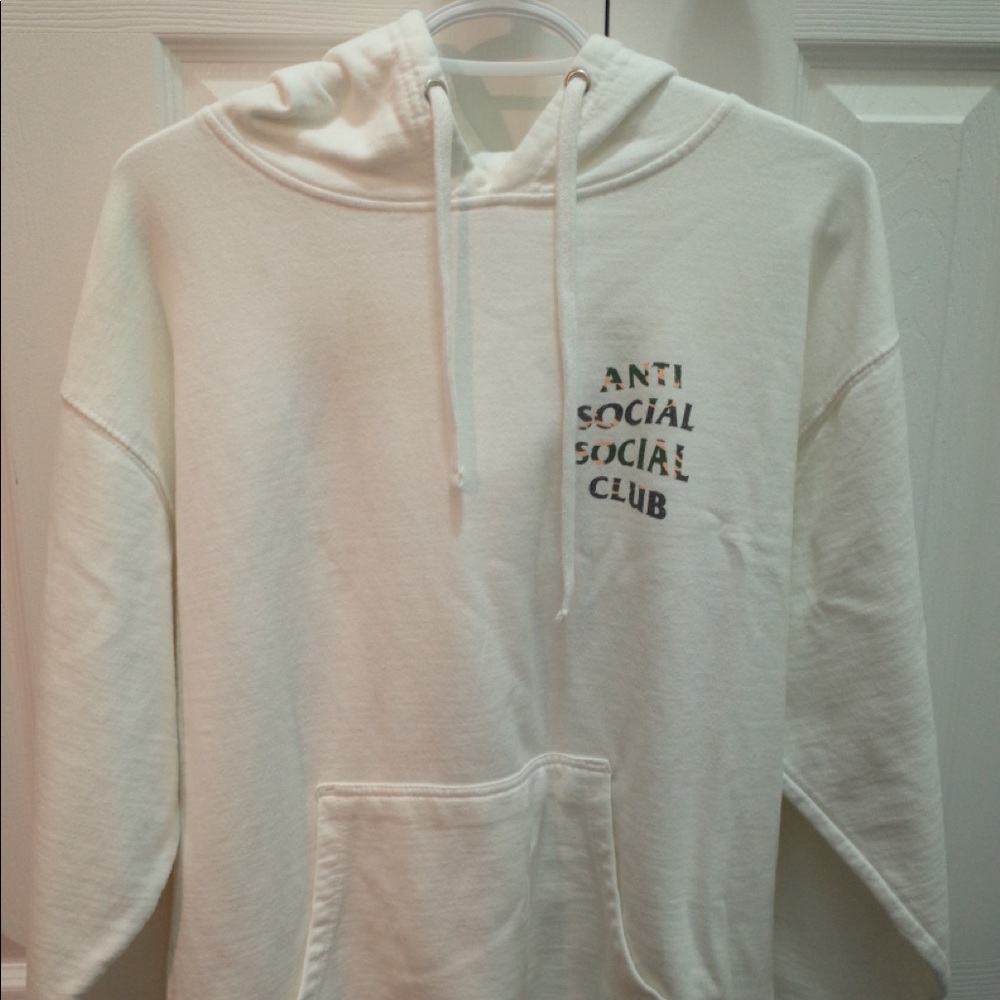 Anti Social Social Club White Hoodie ASSC woodland camo logo Woody
